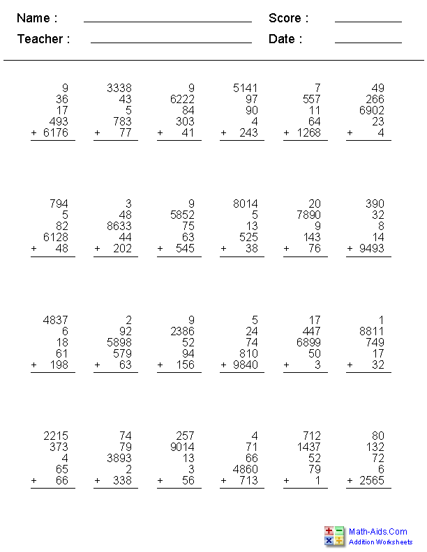 three-digit-column-addition-3-addends-worksheet
