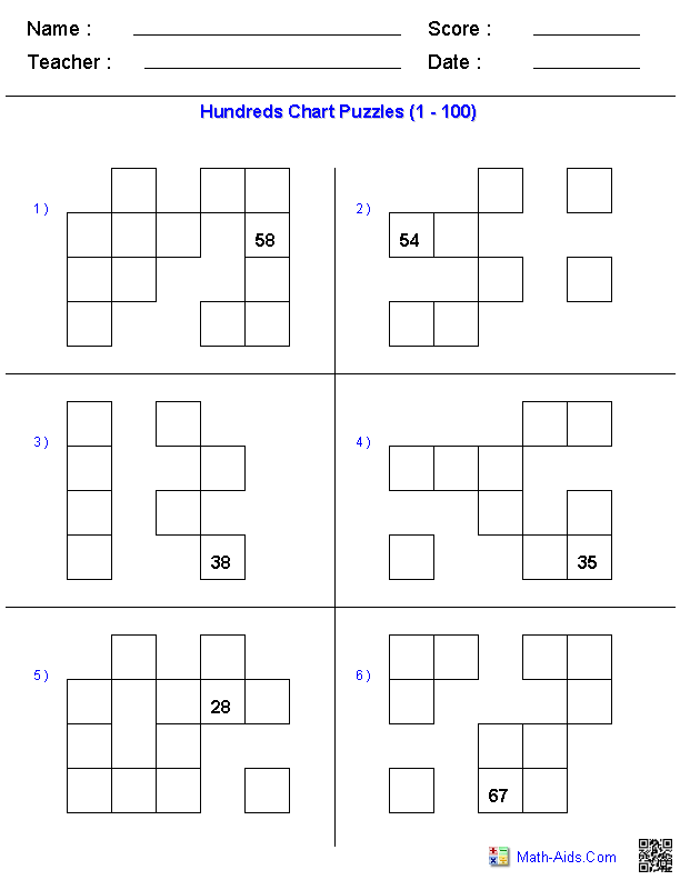 Numbers  pattern Hundreds worksheet number Missing Chart missing Worksheet