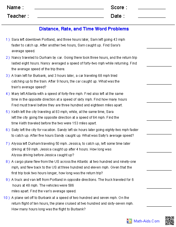 Time Worksheet NEW 969 TIME DISTANCE SPEED WORKSHEET