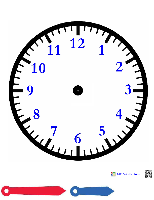 Clock Face With Hands Time Worksheets