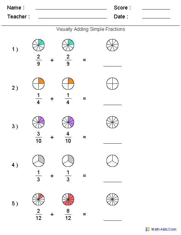 Fractions Worksheets Printable Fractions Worksheets For Teachers