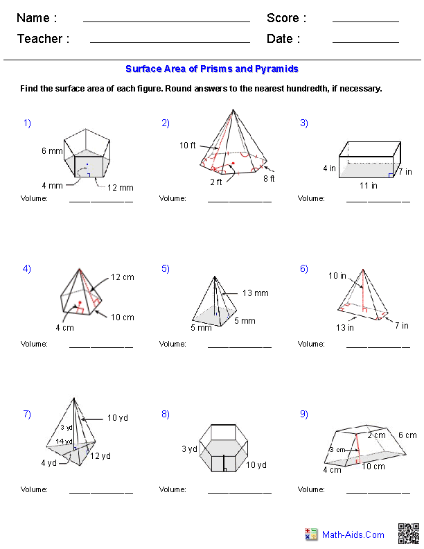 Volumes Of Prisms And Cylinders Worksheet Answers Ivuyteq