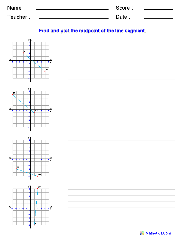 Midpoint Formula Geometry Geometry Worksheets