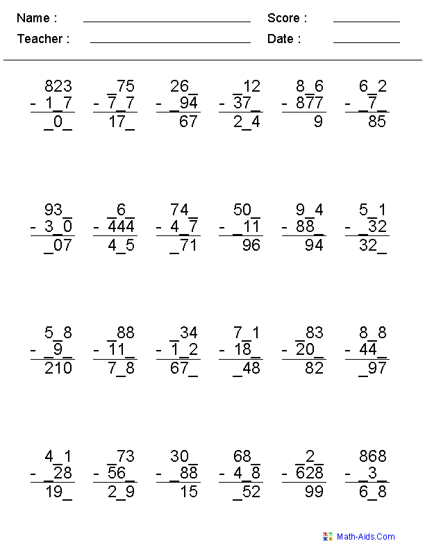 subtraction-worksheets-dynamically-created-subtraction-worksheets