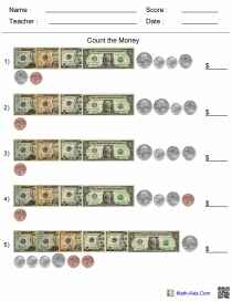 NEW 186 FREE WORKSHEETS COUNTING DOLLARS  counting worksheet