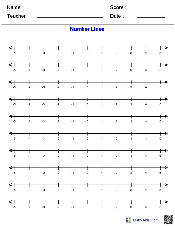 Plotting Rational Numbers On A Number Line Worksheets