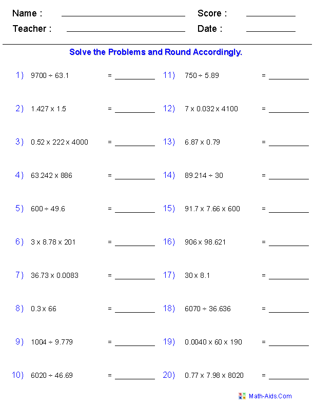  Significant Figures Worksheets Printable Significant Figures Worksheets