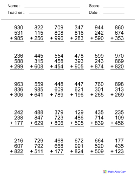 Math Worksheet Generator