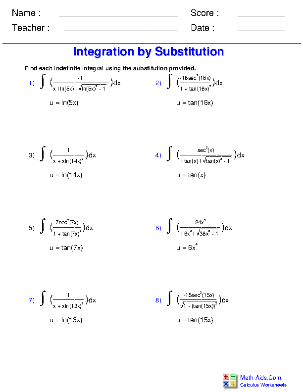 trig substitution cheat sheet