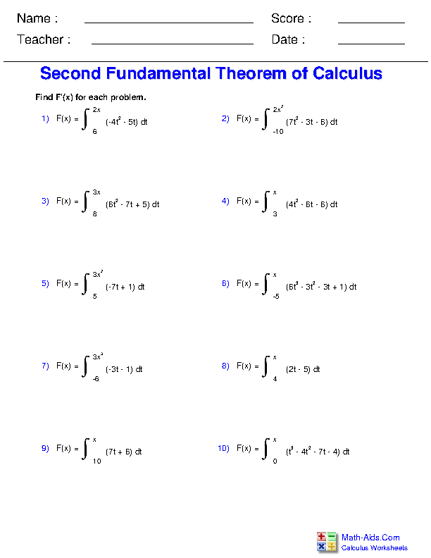 introductory integral calculus practice problems