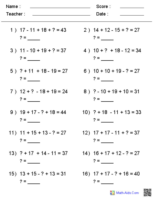 Grade 4 Mixed Math Worksheets