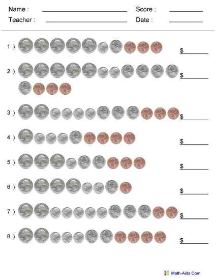 Math counting coin printables - InfoCap Ltd.