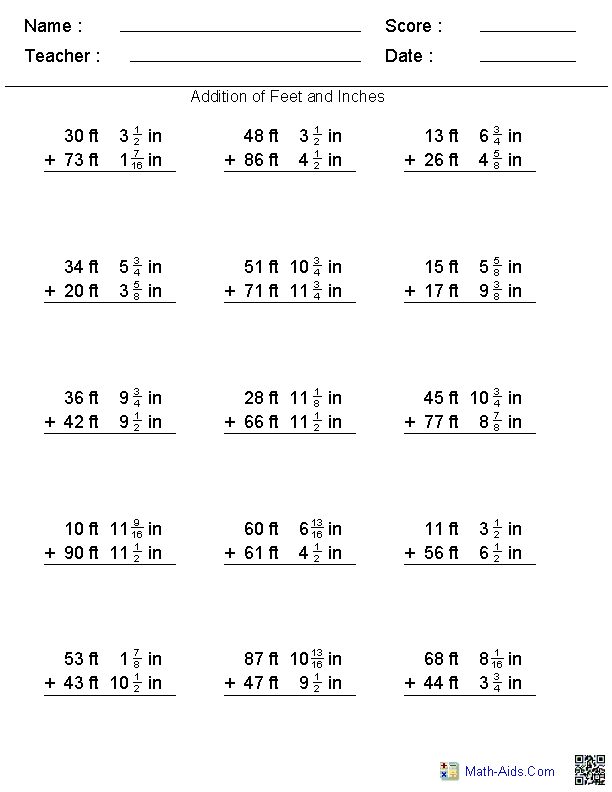 Addition Worksheets For 6th Grade