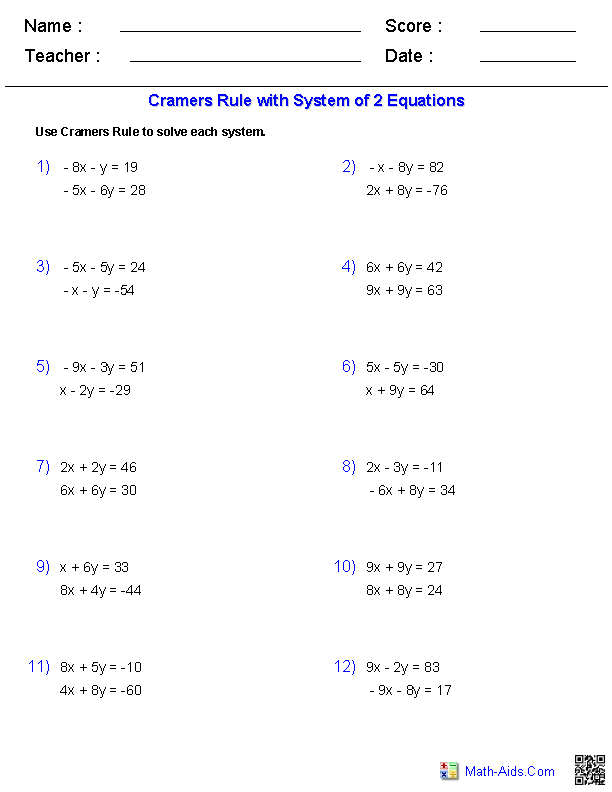 kuta software algebra 1 systems of equations word problems
