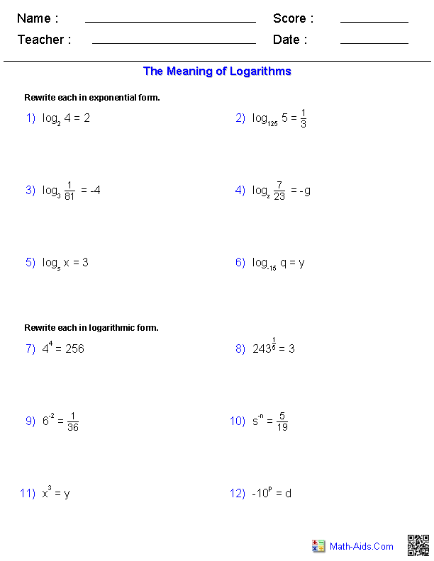 Advanced Functions Solving Exponential And Logarithmic Equations 