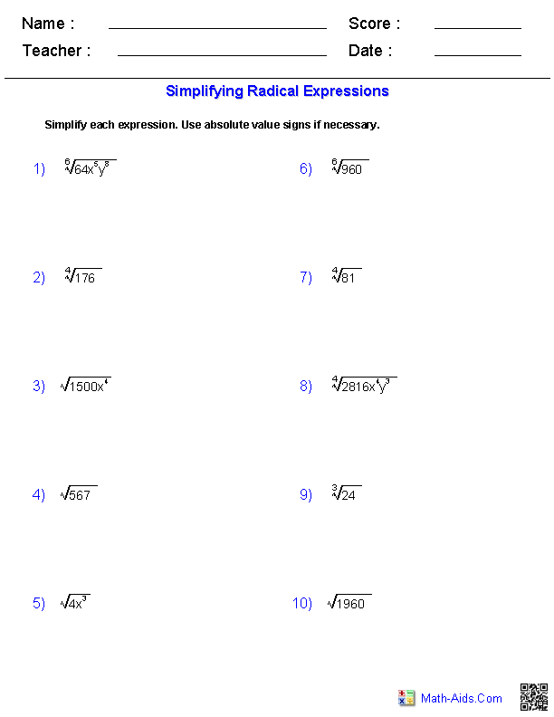 algebra 2 sample problems