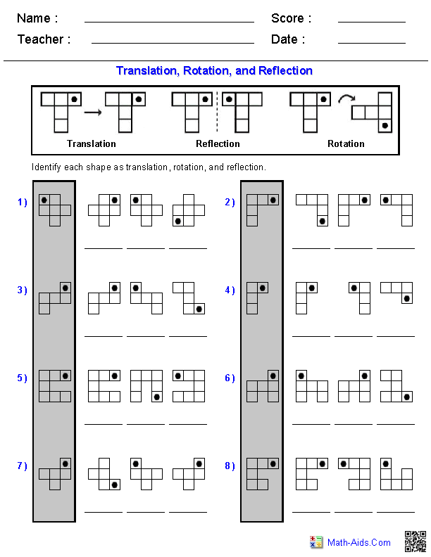 10 Translations Worksheets Math PNG