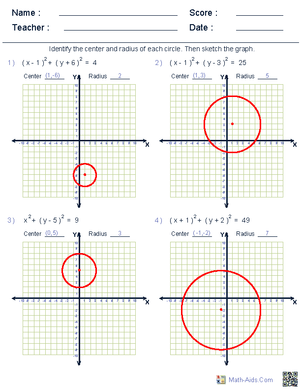 circle geometry worksheets