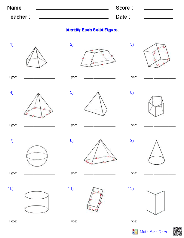 Grade 9 Math Surface Area Worksheets