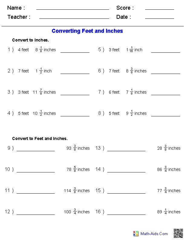 measurement worksheets dynamically created measurement worksheets