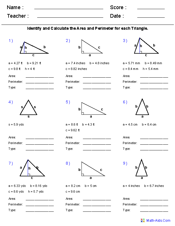 area and perimeter worksheets with answers pdf 9th grade