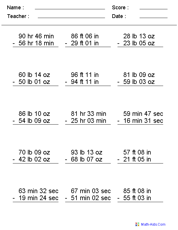 subtraction worksheets dynamically created subtraction worksheets